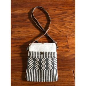 Cream Canvas, Candlestick Pattern, Top Cowhide Trim, Front Pocket